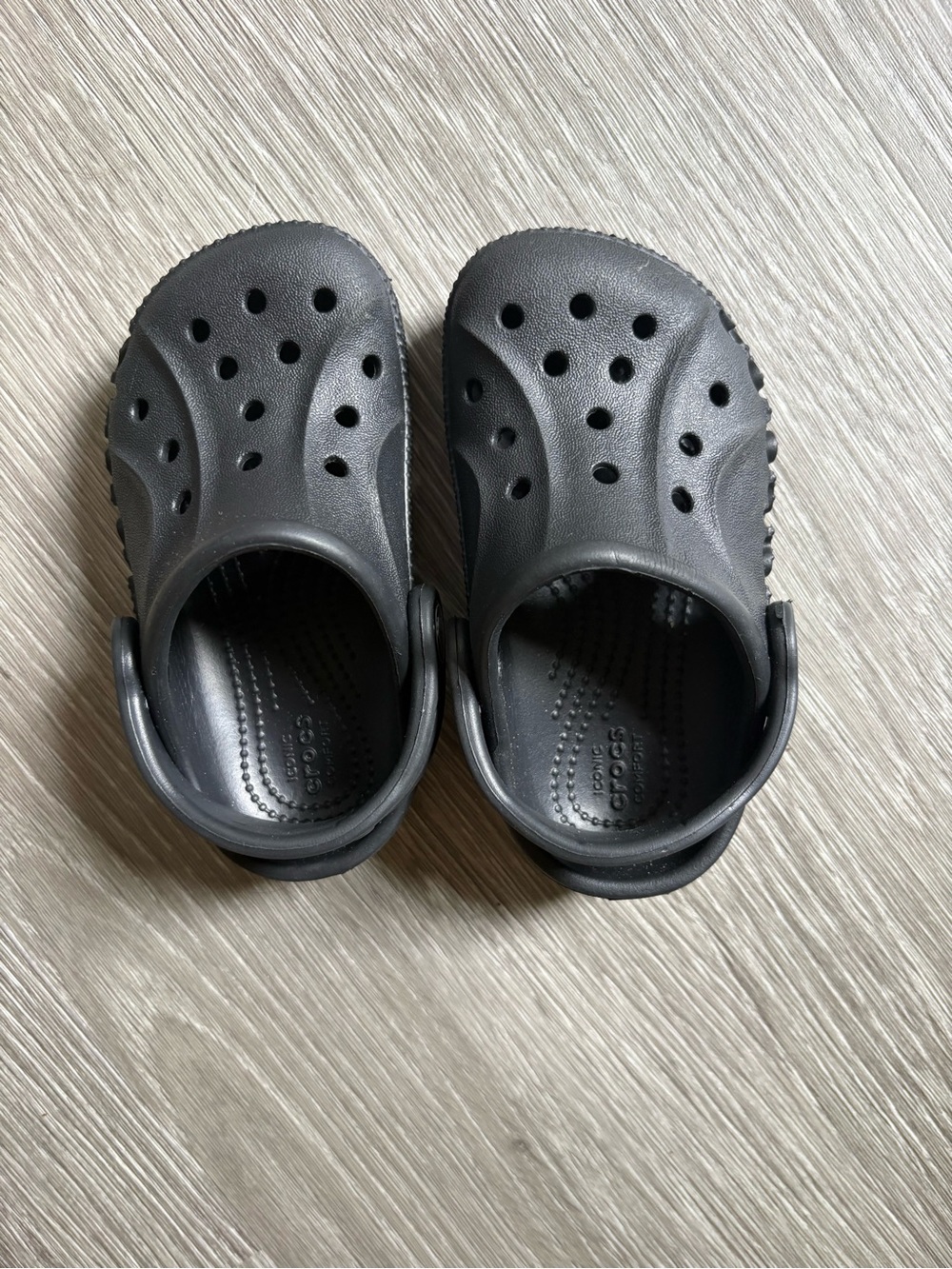 CROCS Kids Charcoal Black Classic Clogs